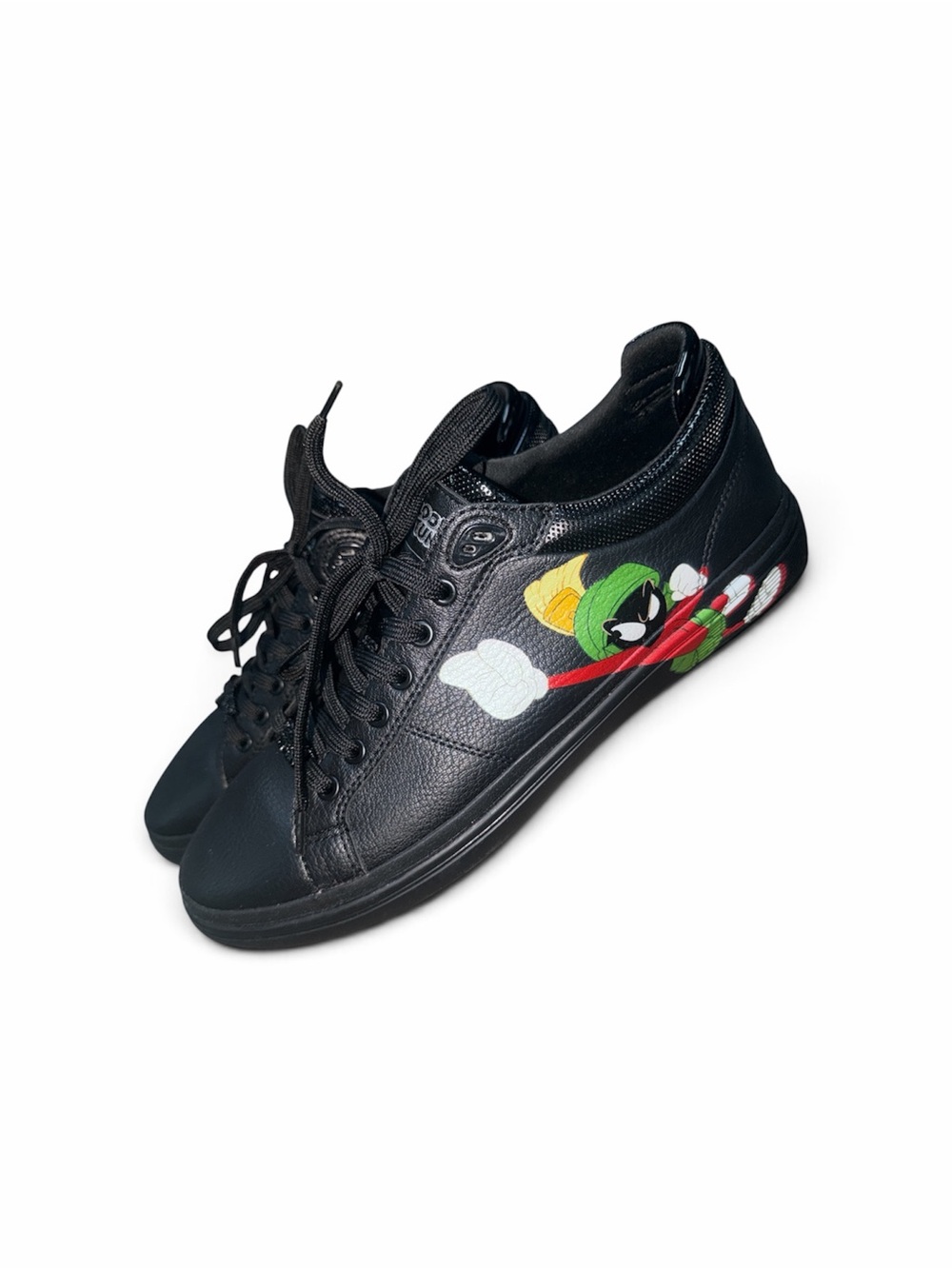 Aldo Black Low-Top Sneakers with Colorful Cartoon Side Graphic X Looney Tunes